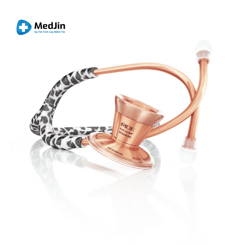 Ống nghe MDF ProCardial Cardiology Titanium - Snow Leopard / RoseGold